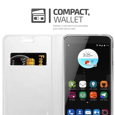 ZTE Blade V7 Suojakuori Lompakkokotelo (Hopea)