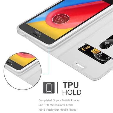 Motorola MOTO C PLUS Suojakuori Lompakkokotelo (Hopea)