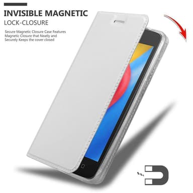 Motorola MOTO C PLUS Suojakuori Lompakkokotelo (Hopea)