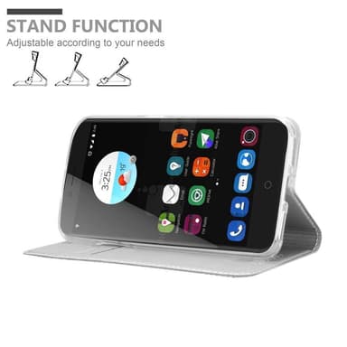 ZTE Blade V7 Suojakuori Lompakkokotelo (Hopea)