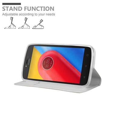 Motorola MOTO C PLUS Suojakuori Lompakkokotelo (Hopea)