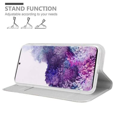 Samsung Galaxy S20 Suojakuori Lompakkokotelo (Hopea)