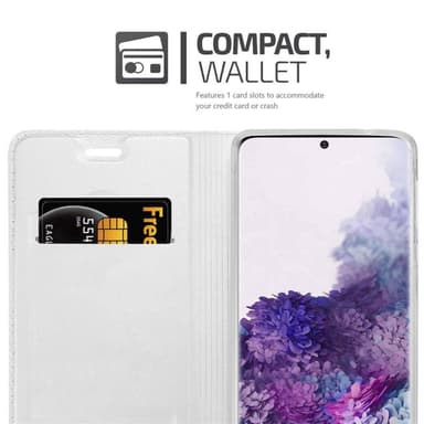 Samsung Galaxy S20 Suojakuori Lompakkokotelo (Hopea)