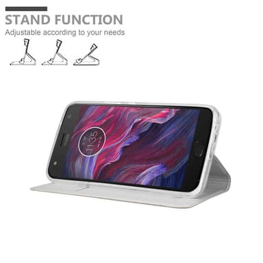 Motorola MOTO X4 Suojakuori Lompakkokotelo (Hopea)