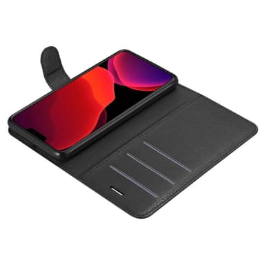 iPhone 12 PRO MAX Suojakuori Lompakkokotelo (Musta)