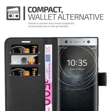 Sony Xperia XA2 ULTRA Suojakuori Lompakkokotelo (Musta)
