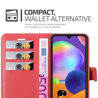 Samsung Galaxy A31 Suojakuori Lompakkokotelo (Punainen)