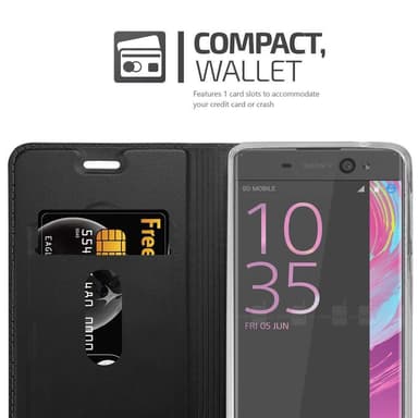 Sony Xperia XA Suojakuori Lompakkokotelo (Musta)