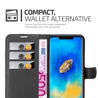 Huawei MATE 20 PRO Suojakuori Lompakkokotelo (Musta)