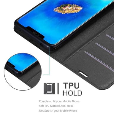 Huawei MATE 20 PRO Suojakuori Lompakkokotelo (Musta)
