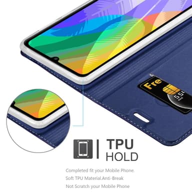 Huawei Y6P Suojakuori Lompakkokotelo (Sininen)