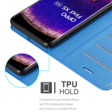 Oppo FIND X5 Suojakuori Lompakkokotelo (Sininen)