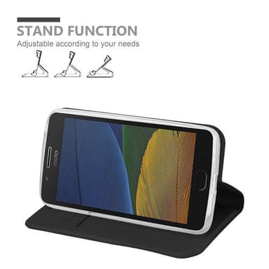 Motorola MOTO G5 Suojakuori Lompakkokotelo (Musta)