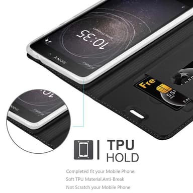 Sony Xperia L2 Suojakuori Lompakkokotelo (Musta)
