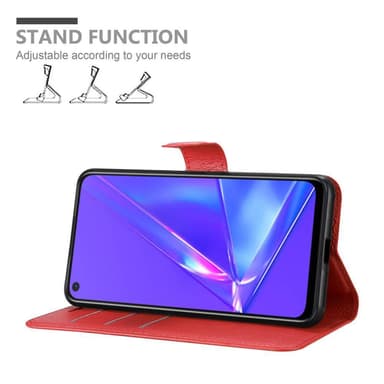 Oppo A72 Suojakuori Lompakkokotelo (Punainen)