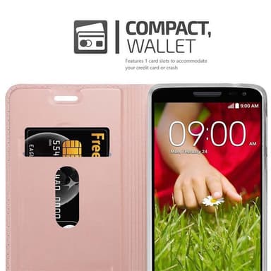 LG G2 MINI Suojakuori Lompakkokotelo (Vaaleanpunainen)