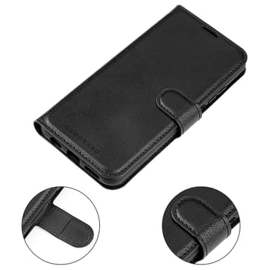 iPhone 14 PLUS Suojakuori Lompakkokotelo (Musta)