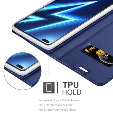 Realme 6 PRO Suojakuori Lompakkokotelo (Sininen)