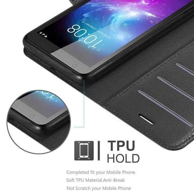 ZTE Blade A3 2019 Suojakuori Lompakkokotelo (Musta)