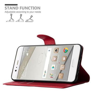 Huawei P10 PLUS Suojakuori Lompakkokotelo (Punainen)