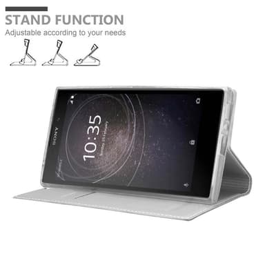 Sony Xperia L2 Suojakuori Lompakkokotelo (Hopea)