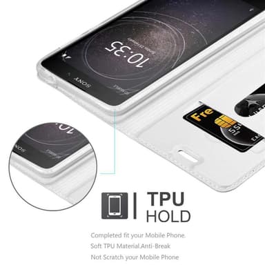 Sony Xperia L2 Suojakuori Lompakkokotelo (Hopea)