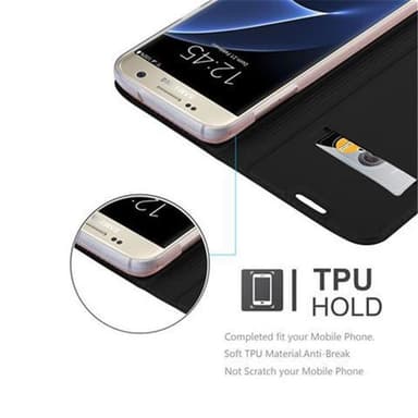 Samsung Galaxy S7 Suojakuori Lompakkokotelo (Musta)