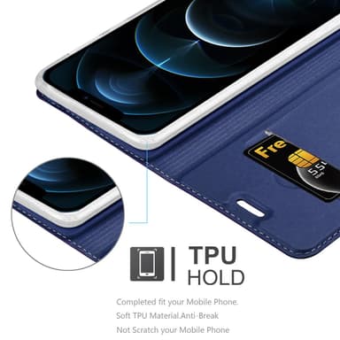 iPhone 12 / 12 PRO Suojakuori Lompakkokotelo (Sininen)