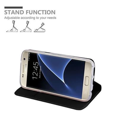 Samsung Galaxy S7 Suojakuori Lompakkokotelo (Musta)