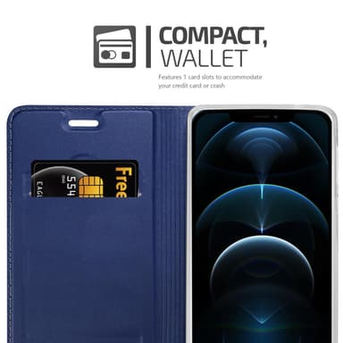 iPhone 12 / 12 PRO Suojakuori Lompakkokotelo (Sininen)