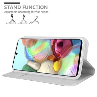 Samsung Galaxy A71 5G Suojakuori Lompakkokotelo (Hopea)