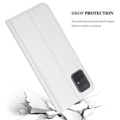 Samsung Galaxy A71 5G Suojakuori Lompakkokotelo (Hopea)