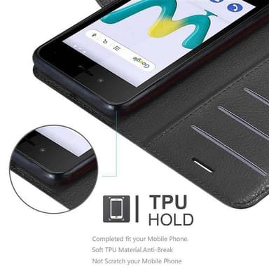 WIKO SUNNY 3 MINI Suojakuori Lompakkokotelo (Musta)
