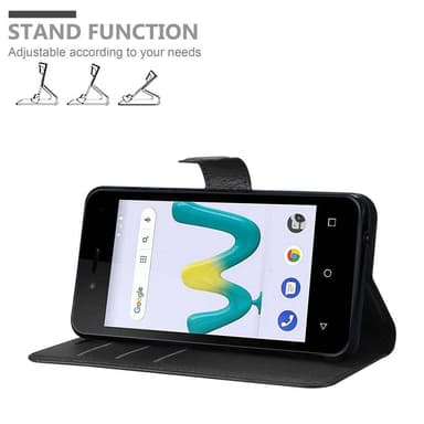 WIKO SUNNY 3 MINI Suojakuori Lompakkokotelo (Musta)
