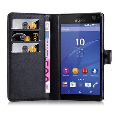 Sony Xperia C4 Suojakuori Lompakkokotelo (Musta)