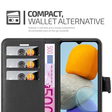 Samsung Galaxy M23 5G Suojakuori Lompakkokotelo (Musta)