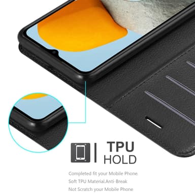 Samsung Galaxy M23 5G Suojakuori Lompakkokotelo (Musta)