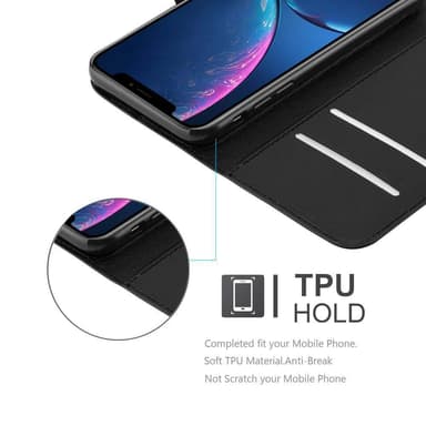 iPhone XR Suojakuori Lompakkokotelo (Musta)