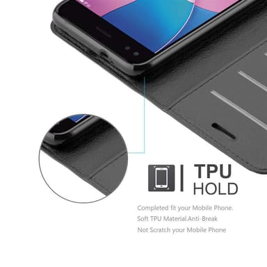 Huawei Enjoy 7 Suojakuori Lompakkokotelo (Musta)