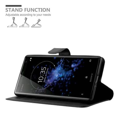 Sony Xperia XZ2 Suojakuori Lompakkokotelo (Musta)