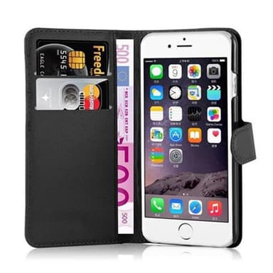 iPhone 6 / 6S Suojakuori Lompakkokotelo (Musta)