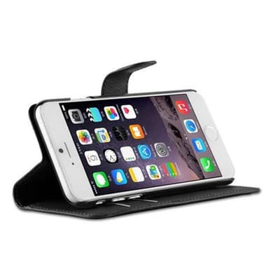 iPhone 6 / 6S Suojakuori Lompakkokotelo (Musta)