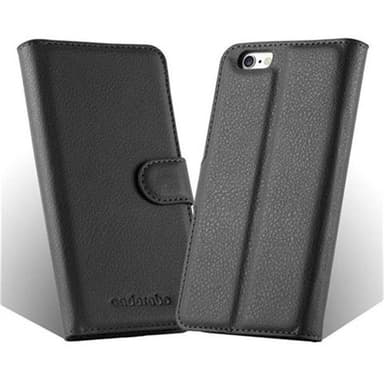 iPhone 6 / 6S Suojakuori Lompakkokotelo (Musta)