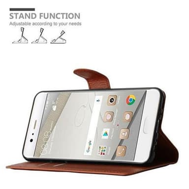 Huawei P10 PLUS Suojakuori Lompakkokotelo (Ruskea)