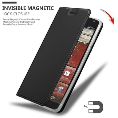 Motorola MOTO G2 Suojakuori Lompakkokotelo (Musta)