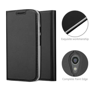 Motorola MOTO G2 Suojakuori Lompakkokotelo (Musta)