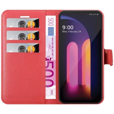 LG V60 ThinQ Suojakuori Lompakkokotelo (Punainen)