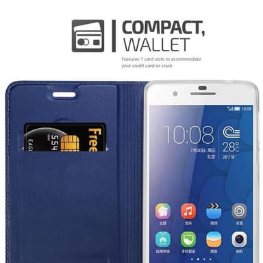 Honor 6 PLUS Suojakuori Lompakkokotelo (Sininen)