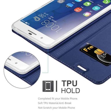 Honor 6 PLUS Suojakuori Lompakkokotelo (Sininen)