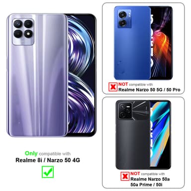 Realme 8i / Narzo 50 4G Suojakuori Lompakkokotelo